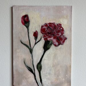 Carnation — original painting by Rabekah, 5 × 7 inches