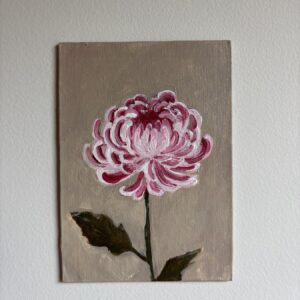 Chrysanthemum — original painting by Rabekah, 5 × 7 inches