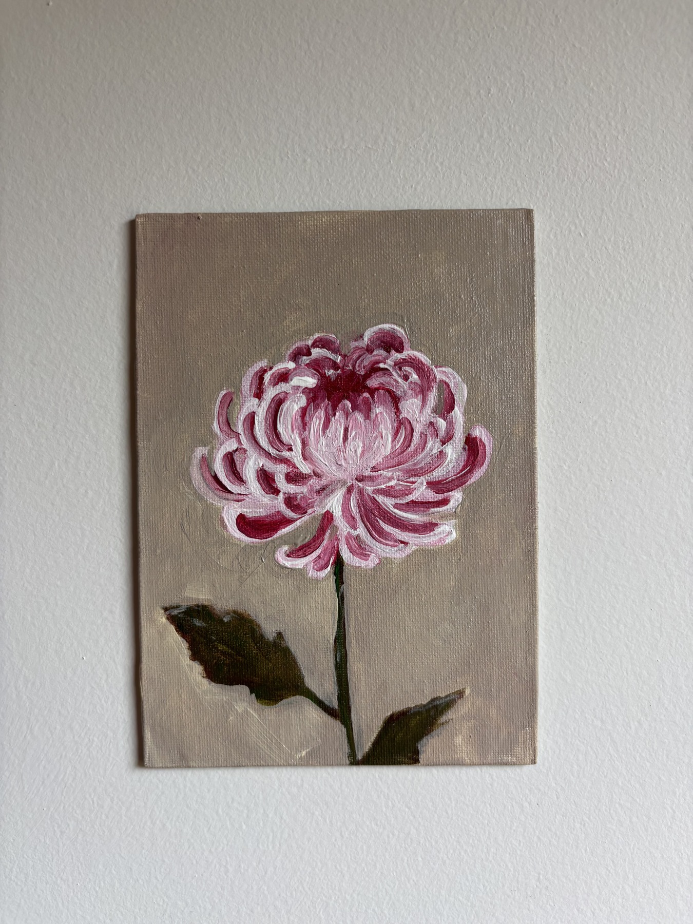 Chrysanthemum — original painting by Rabekah, 5 × 7 inches