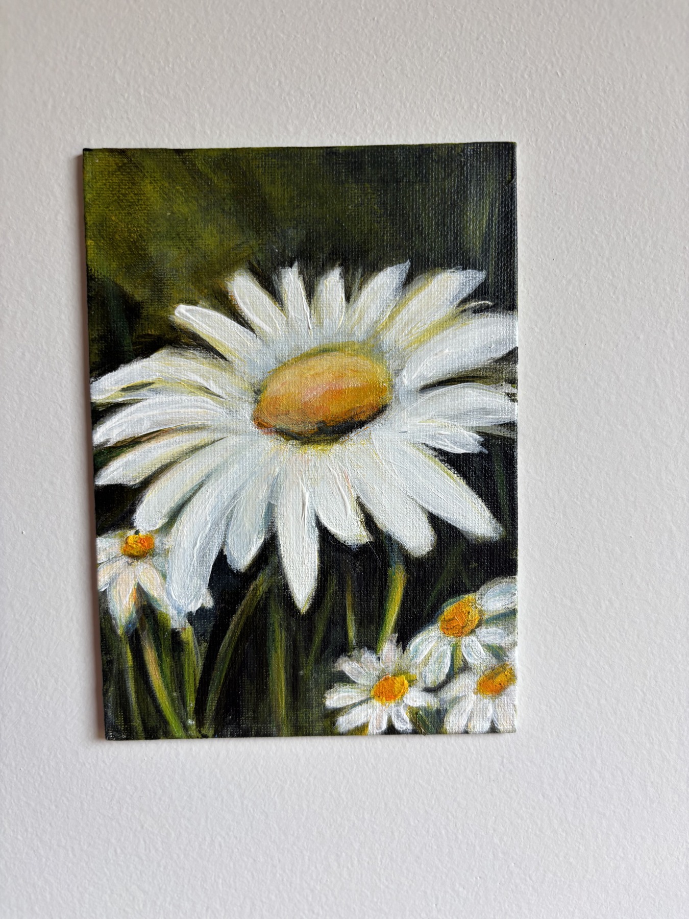 Daisies — original painting by Rabekah, 5 × 7 inches