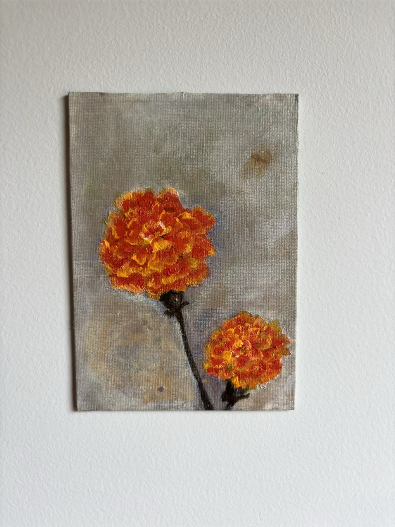 Marigolds — original painting by Rabekah