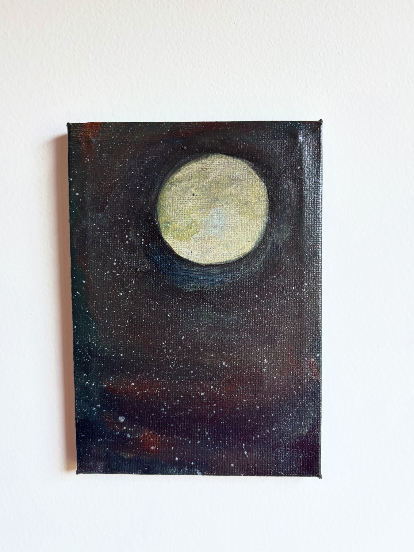 Moonlit sky — original painting by Rabekah, 5 × 7 inches