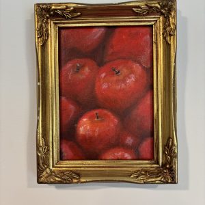 Red apples — original painting by Rabekah, 5 × 7 inches