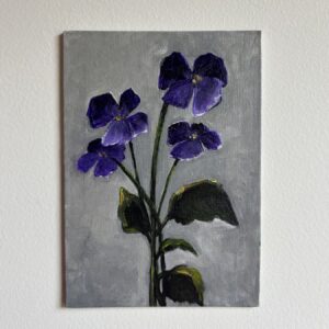Violets — original painting by Rabekah, 5 × 7 inches