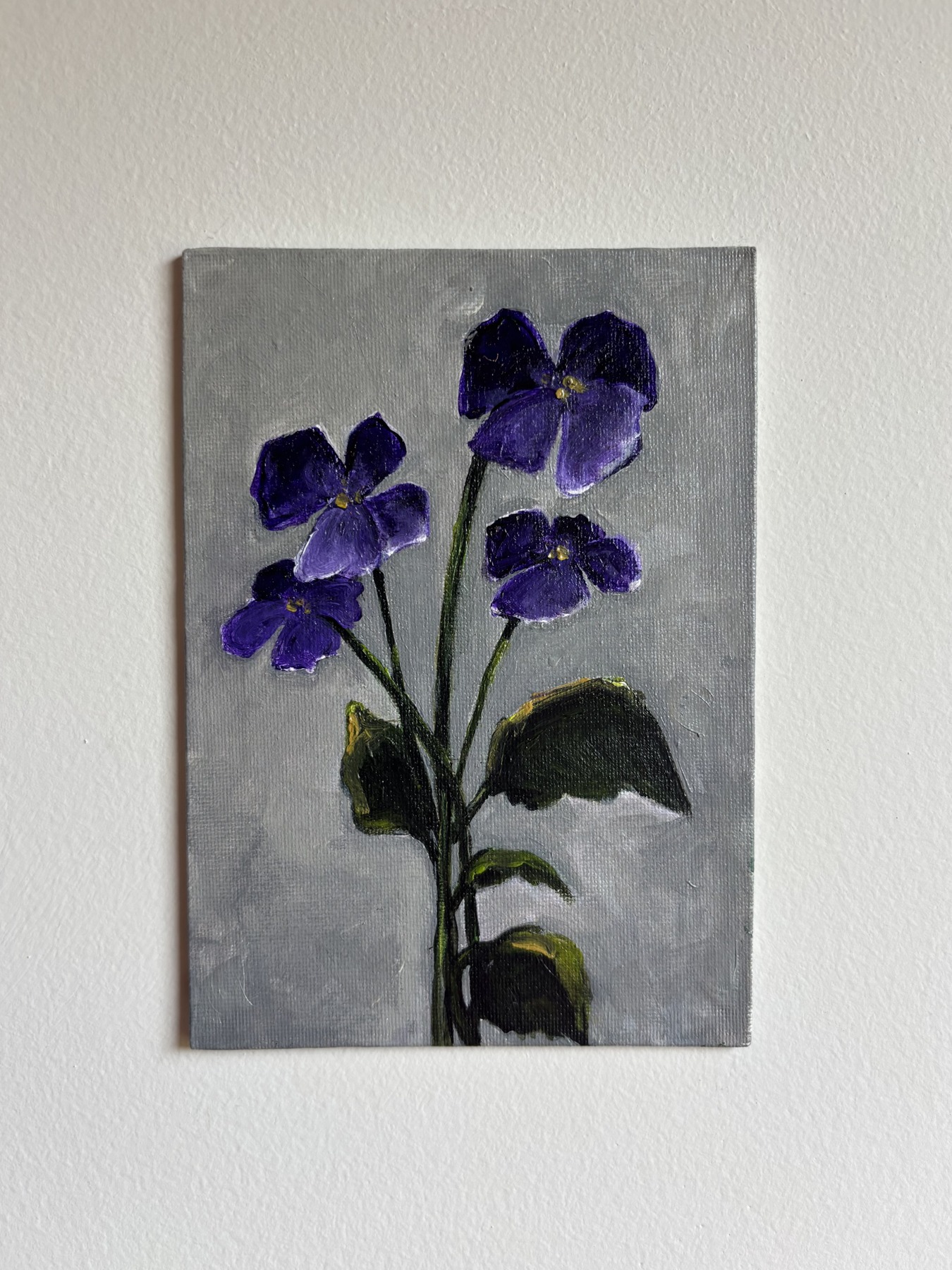 Violets — original painting by Rabekah
